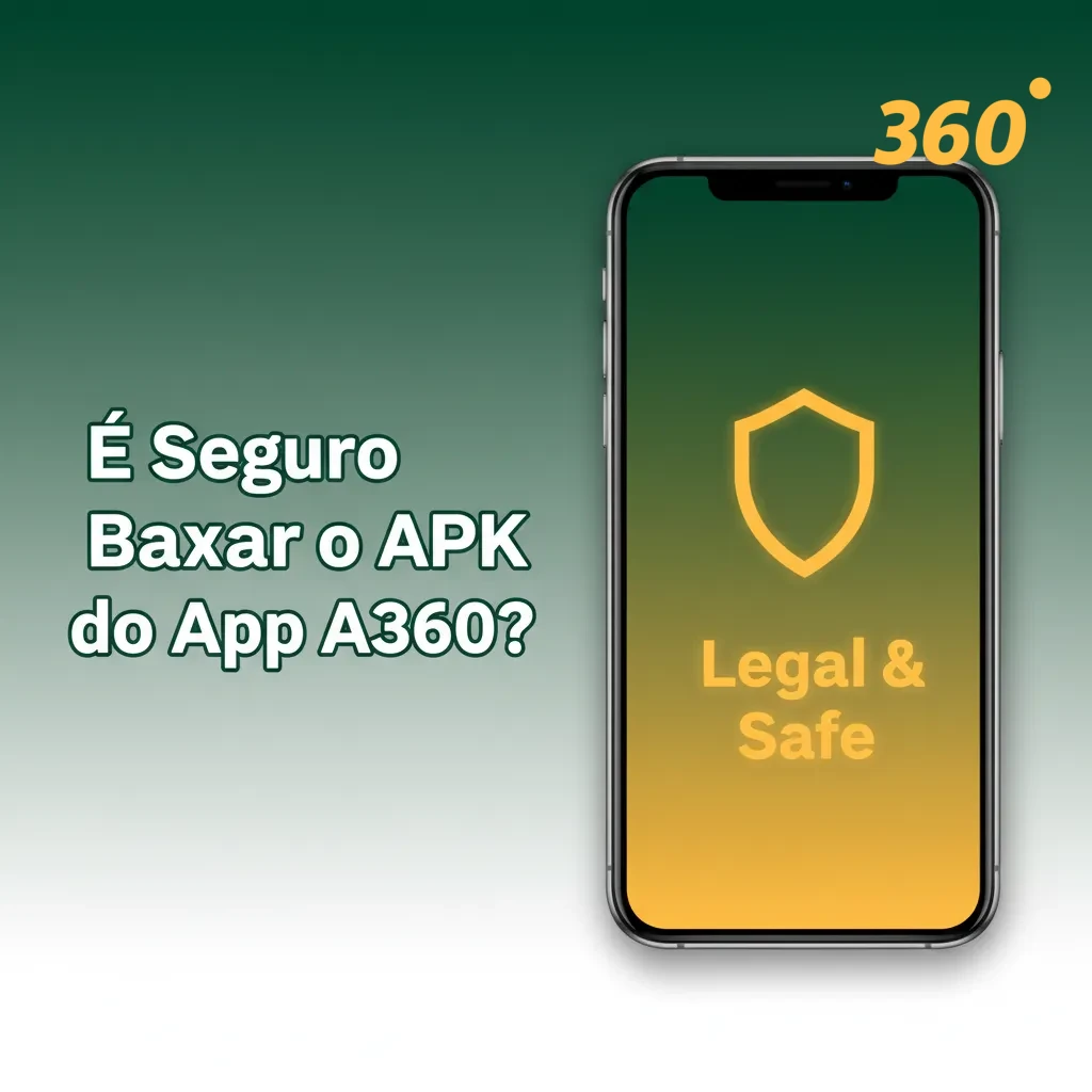 Ilustração de smartphone com cadeado e selo de verificação, indicando APK do A360 seguro com HTTPS/SSL e Pix certificado.