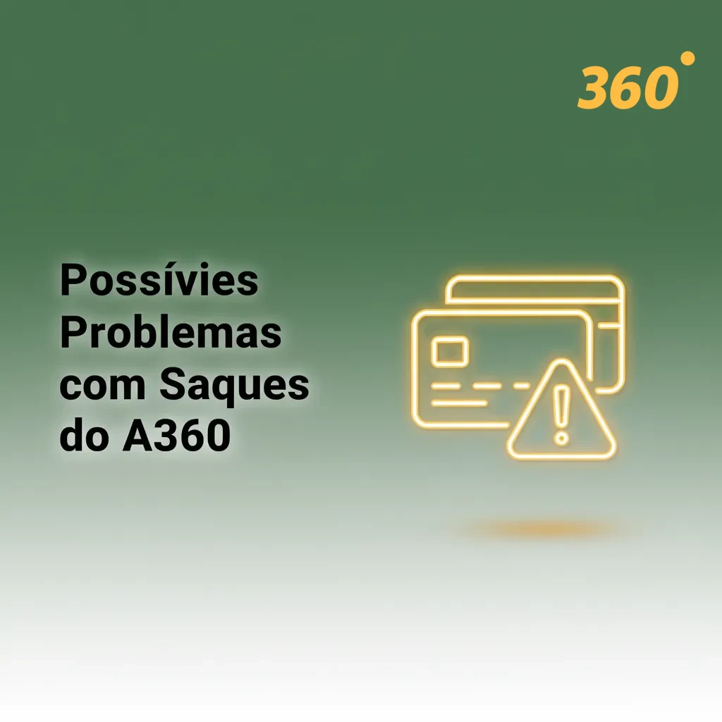 Infográfico A360: possíveis problemas em saques e soluções — Pix, KYC, bônus, limites, manutenção, fila, moeda, app