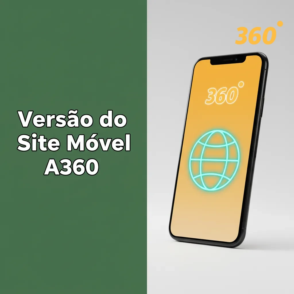 Site móvel A360 em smartphone ou tablet, com cadastro, depósitos via Pix, live odds e cassino no navegador.