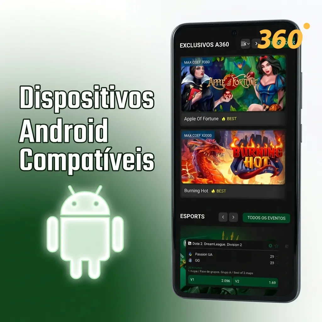 A360 app compatible with popular Android devices in Brazil including Samsung Galaxy, Motorola, Xiaomi, and Realme models