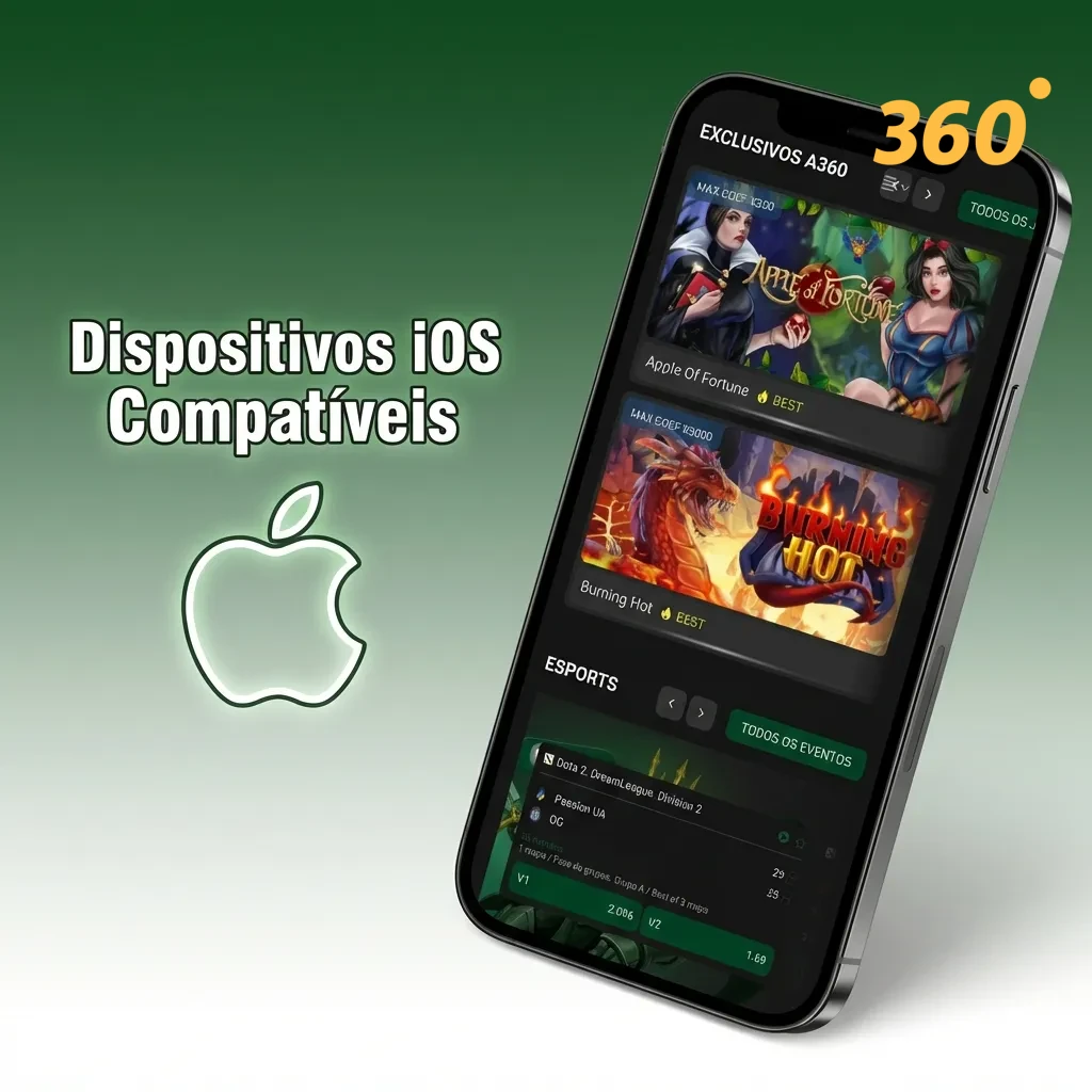 Lista de iPhones e iPads compatíveis com o aplicativo A360, incluindo modelos das séries X, 11, 12, 13, 14 e 15.