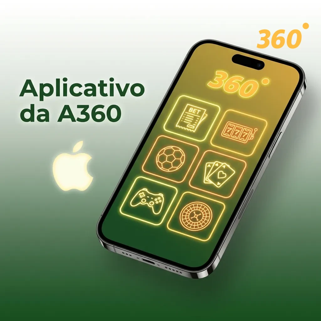 App A360 para iOS em iPhone mostrando interface de apostas, depósitos e saques